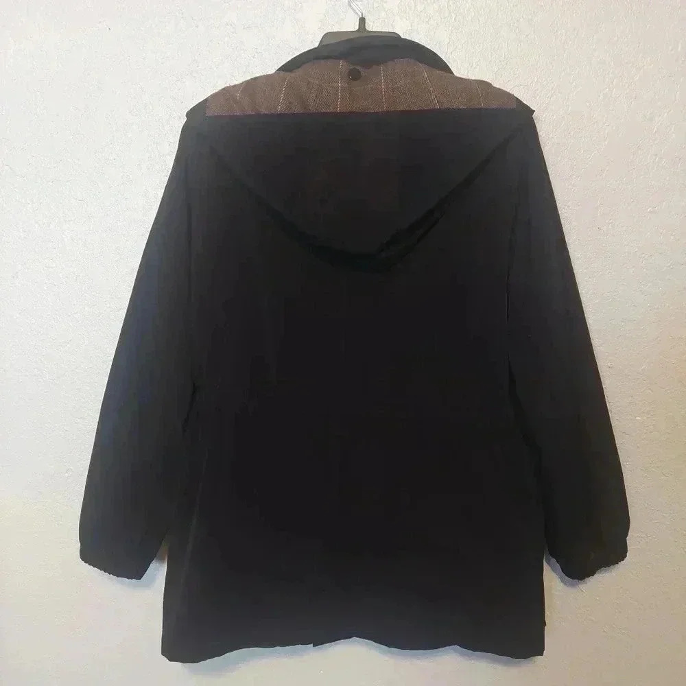 Gallery Petite Size PM Adjust Cinch Waist Removable Liner Black Jacket - Picture 2 of 12
